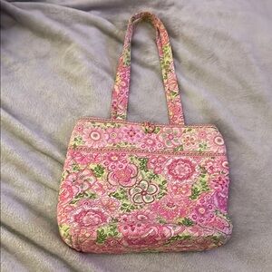 Vera Bradley Pink and Green Floral Shoulder Bag
